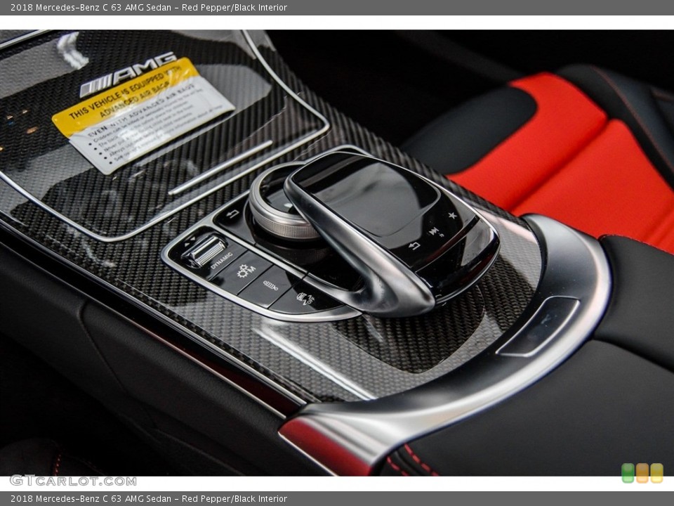 Red Pepper/Black Interior Controls for the 2018 Mercedes-Benz C 63 AMG Sedan #123246046