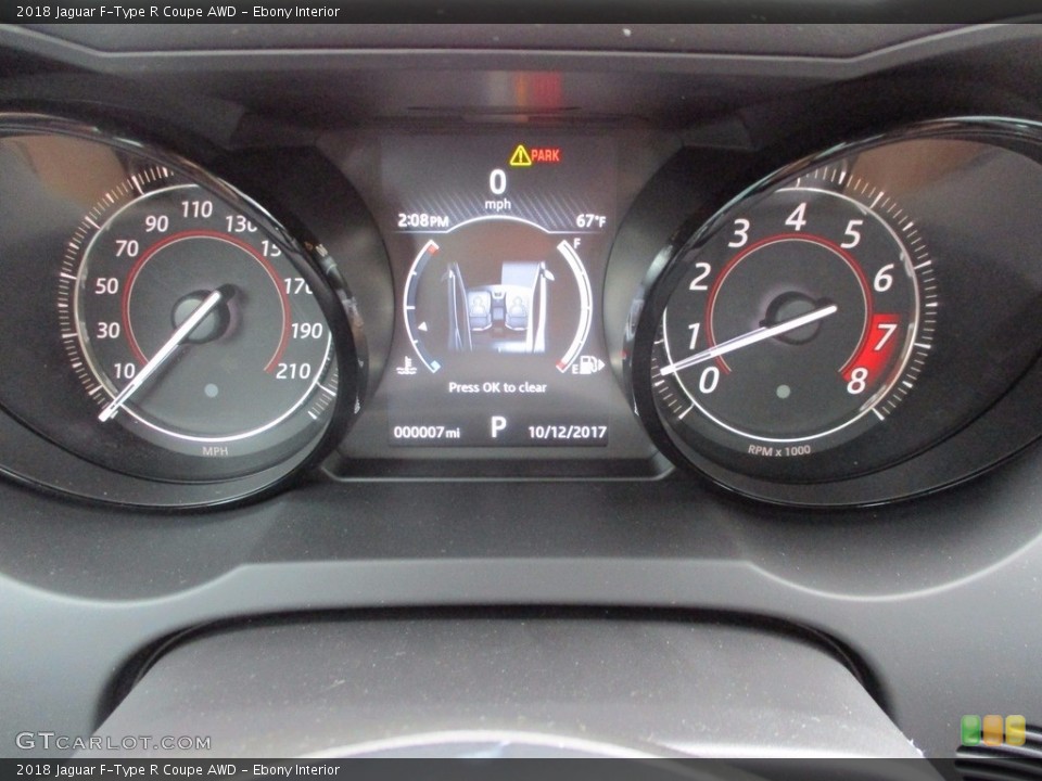 Ebony Interior Gauges for the 2018 Jaguar F-Type R Coupe AWD #123260025
