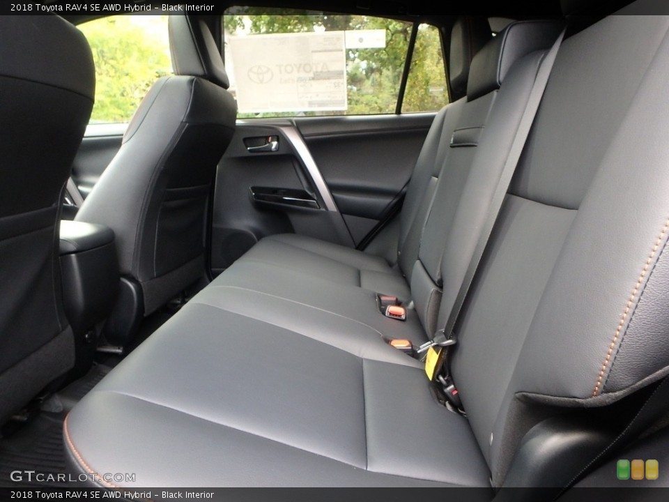 Black Interior Rear Seat for the 2018 Toyota RAV4 SE AWD Hybrid #123299199