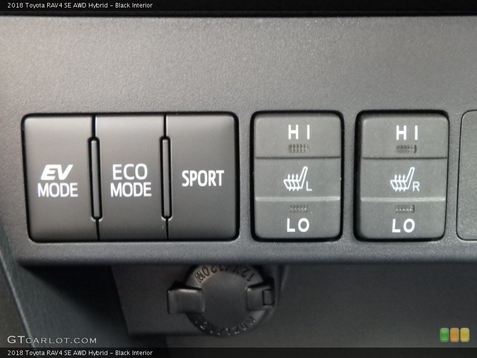 Black Interior Controls for the 2018 Toyota RAV4 SE AWD Hybrid #123299370
