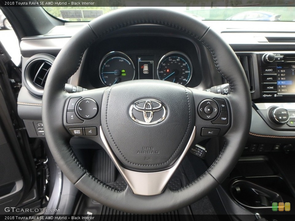 Black Interior Steering Wheel for the 2018 Toyota RAV4 SE AWD Hybrid #123299394