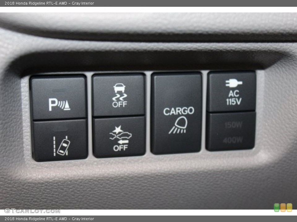 Gray Interior Controls for the 2018 Honda Ridgeline RTL-E AWD #123323708