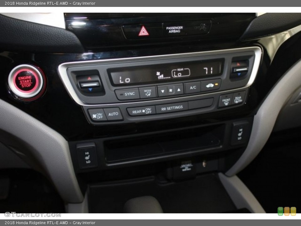 Gray Interior Controls for the 2018 Honda Ridgeline RTL-E AWD #123323819
