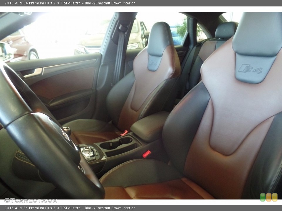 Black/Chestnut Brown Interior Front Seat for the 2015 Audi S4 Premium Plus 3.0 TFSI quattro #123325133