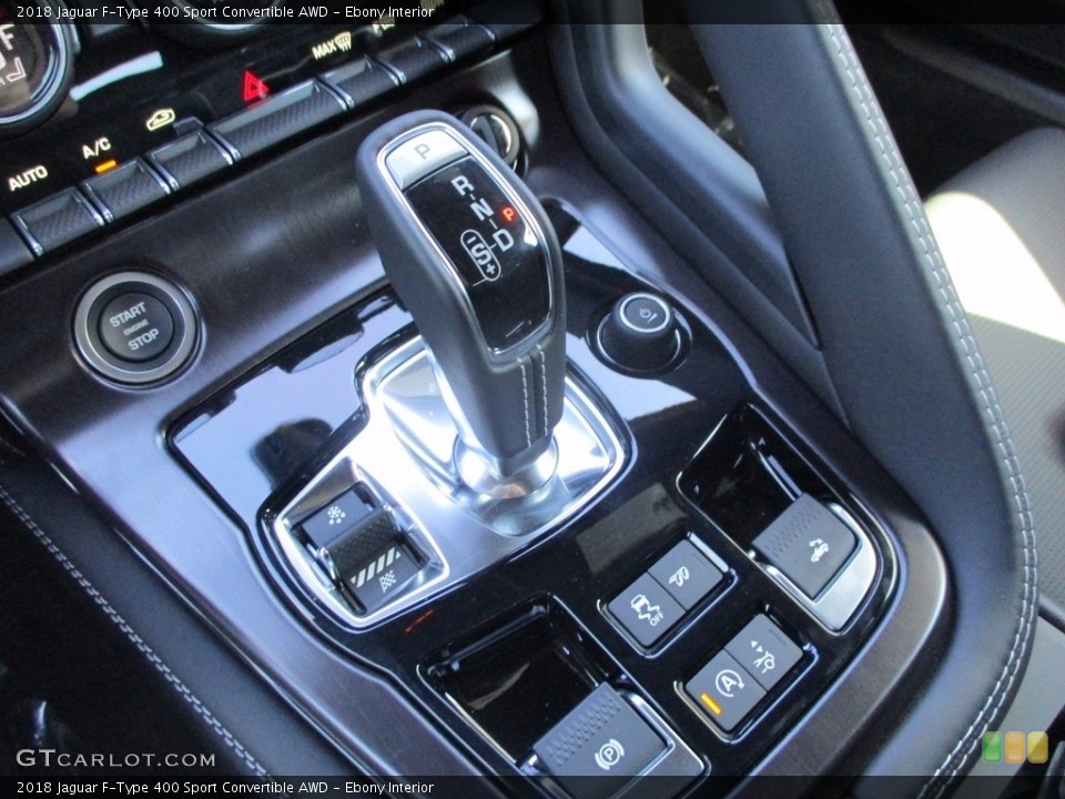 Ebony Interior Transmission for the 2018 Jaguar F-Type 400 Sport Convertible AWD #123345077