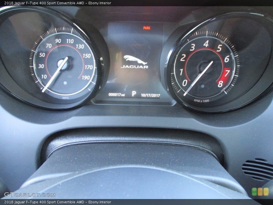 Ebony Interior Gauges for the 2018 Jaguar F-Type 400 Sport Convertible AWD #123345263