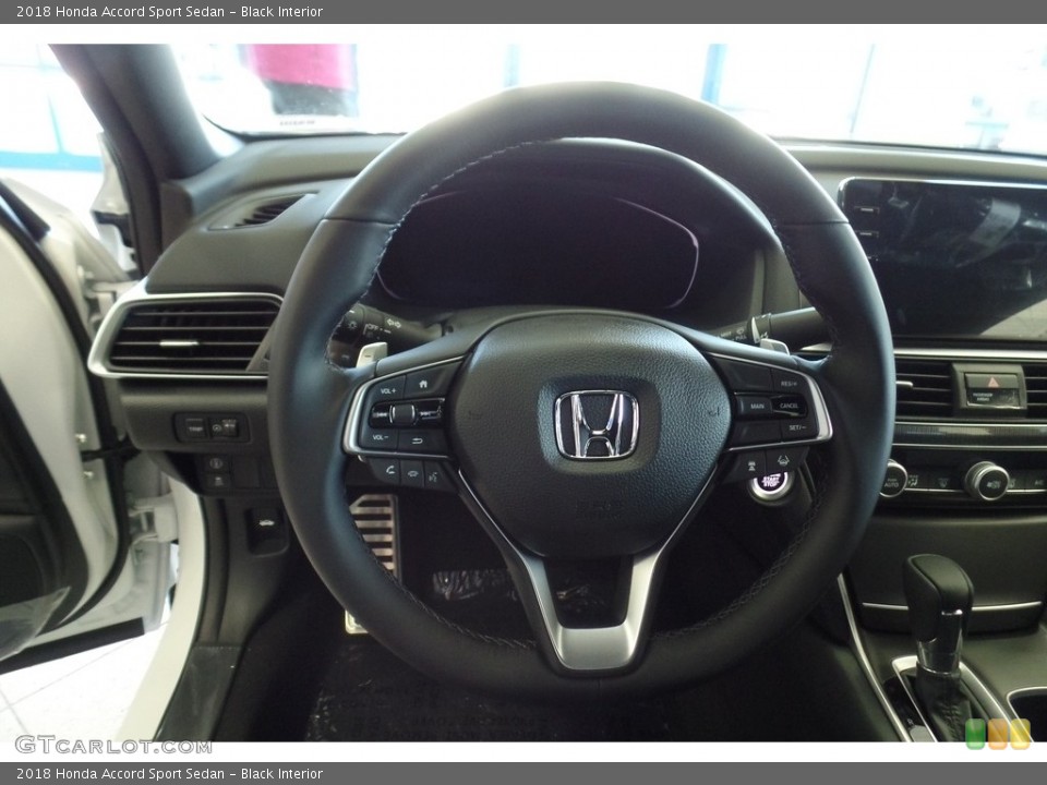 Black Interior Steering Wheel for the 2018 Honda Accord Sport Sedan #123366623