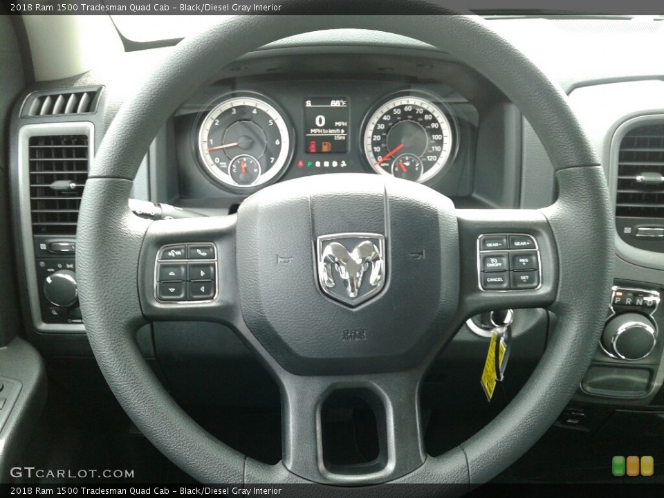 Black/Diesel Gray Interior Steering Wheel for the 2018 Ram 1500 Tradesman Quad Cab #123378214