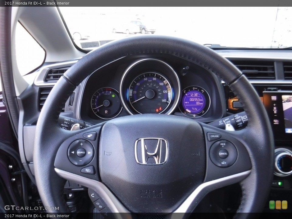 Black Interior Steering Wheel for the 2017 Honda Fit EX-L #123380491