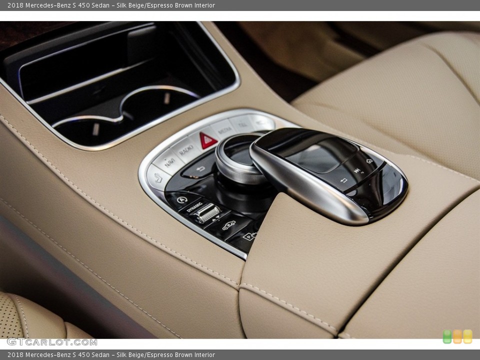 Silk Beige/Espresso Brown Interior Controls for the 2018 Mercedes-Benz S 450 Sedan #123395274
