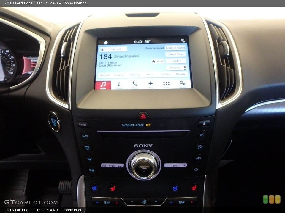 Ebony Interior Controls for the 2018 Ford Edge Titanium AWD #123397417