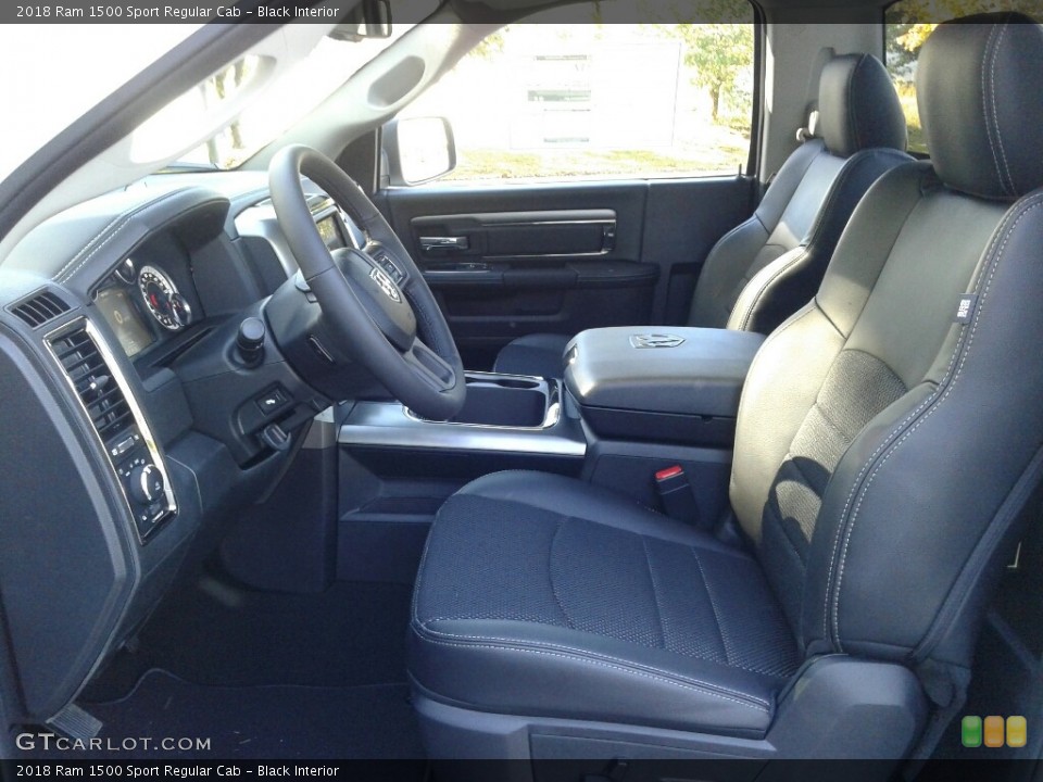 Black Interior Front Seat for the 2018 Ram 1500 Sport Regular Cab #123406019