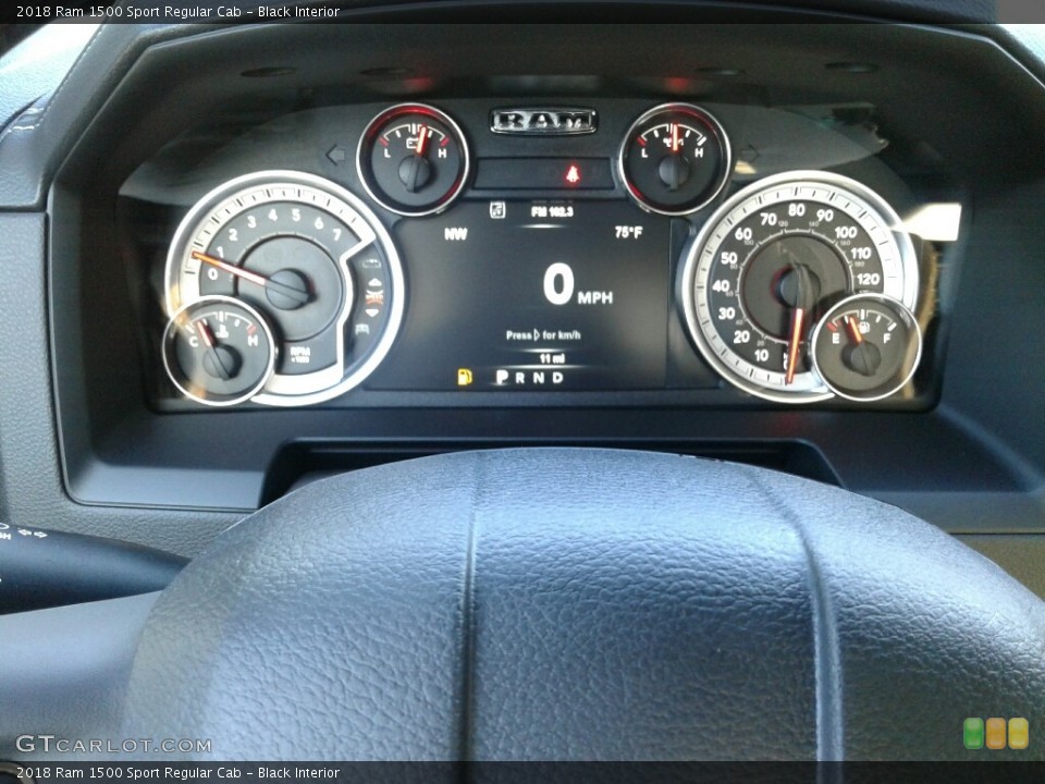 Black Interior Gauges for the 2018 Ram 1500 Sport Regular Cab #123406399