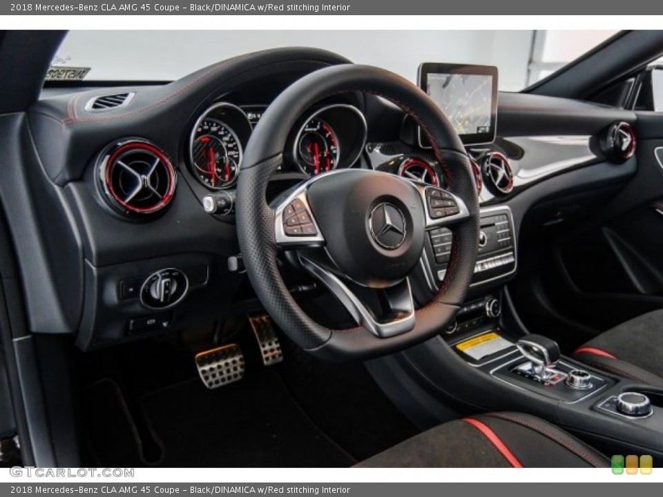 Black/DINAMICA w/Red stitching Interior Dashboard for the 2018 Mercedes-Benz CLA AMG 45 Coupe #123423223