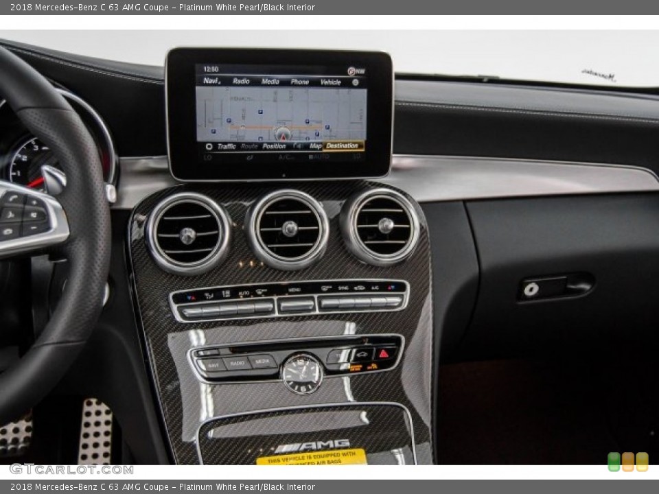 Platinum White Pearl/Black Interior Dashboard for the 2018 Mercedes-Benz C 63 AMG Coupe #123423671