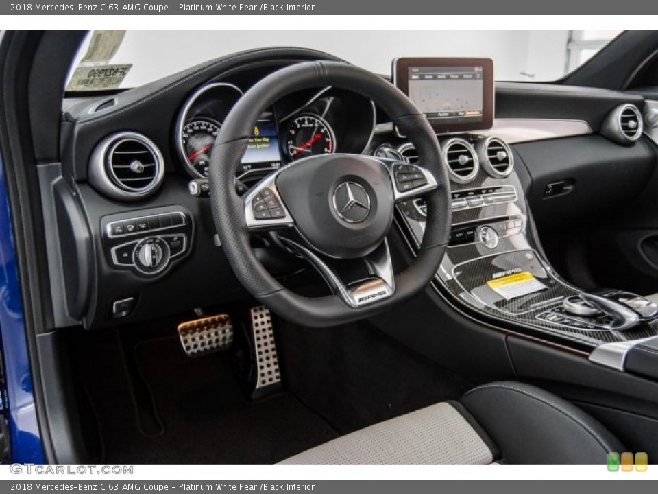 Platinum White Pearl/Black Interior Dashboard for the 2018 Mercedes-Benz C 63 AMG Coupe #123423686