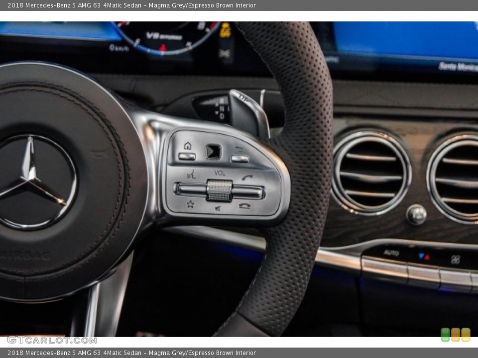 Magma Grey/Espresso Brown Interior Controls for the 2018 Mercedes-Benz S AMG 63 4Matic Sedan #123424895