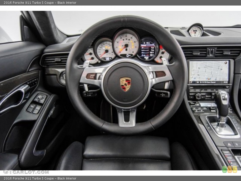 Black Interior Dashboard for the 2016 Porsche 911 Turbo S Coupe #123449860