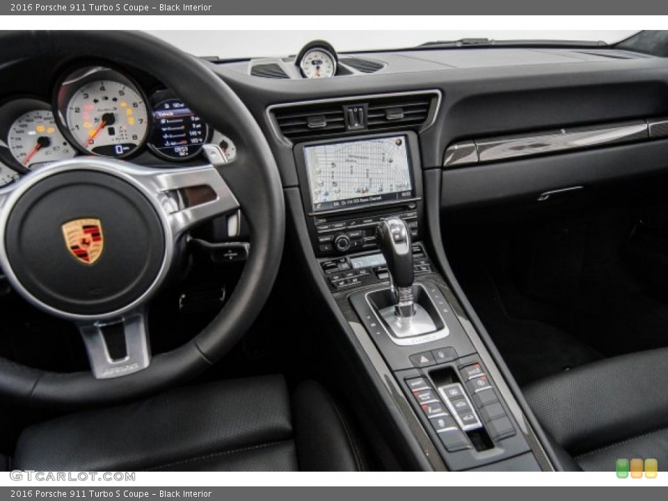 Black Interior Dashboard for the 2016 Porsche 911 Turbo S Coupe #123449881