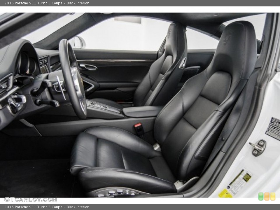 Black Interior Front Seat for the 2016 Porsche 911 Turbo S Coupe #123450106