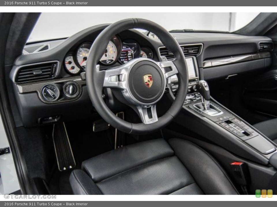 Black Interior Dashboard for the 2016 Porsche 911 Turbo S Coupe #123450220