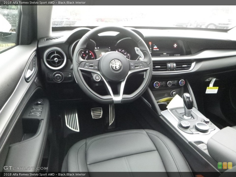 Black/Black Interior Dashboard for the 2018 Alfa Romeo Stelvio Sport AWD #123458159