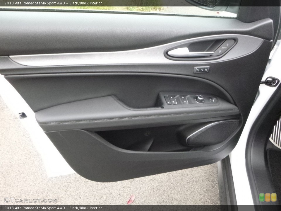 Black/Black Interior Door Panel for the 2018 Alfa Romeo Stelvio Sport AWD #123458204
