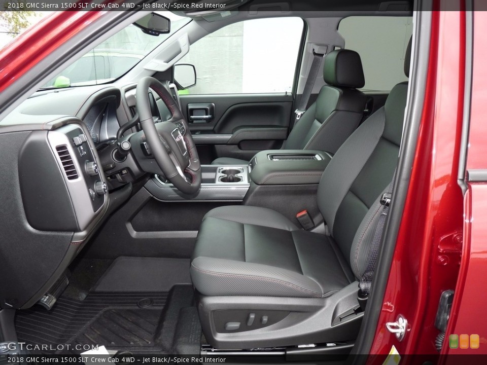 Jet Black/­Spice Red Interior Photo for the 2018 GMC Sierra 1500 SLT Crew Cab 4WD #123459671