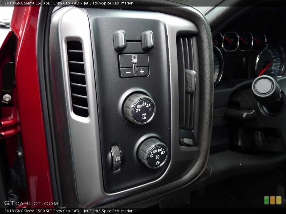 Jet Black/­Spice Red Interior Controls for the 2018 GMC Sierra 1500 SLT Crew Cab 4WD #123459725