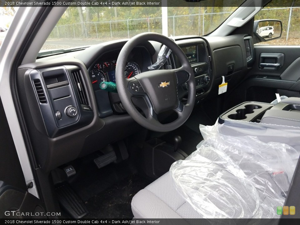 Dark Ash/Jet Black Interior Photo for the 2018 Chevrolet Silverado 1500 Custom Double Cab 4x4 #123466349