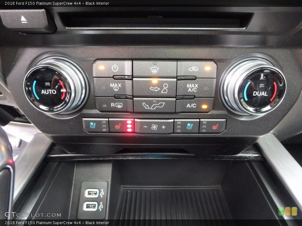 Black Interior Controls for the 2018 Ford F150 Platinum SuperCrew 4x4 #123481735