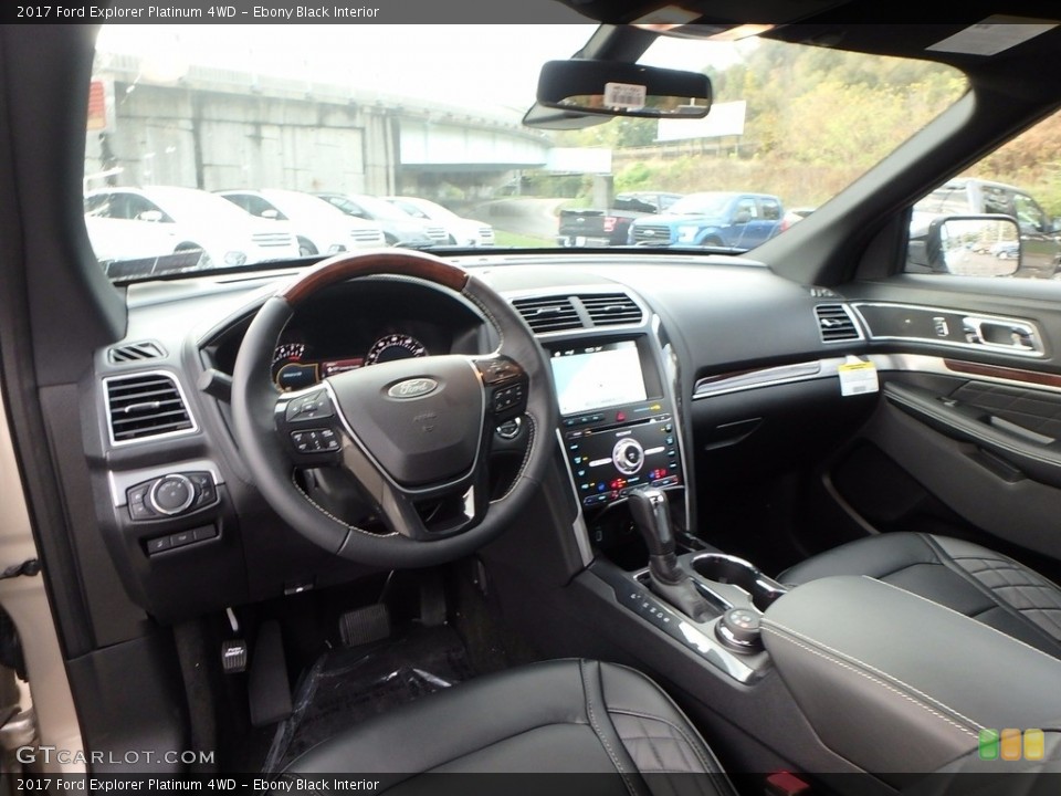 Ebony Black Interior Prime Interior for the 2017 Ford Explorer Platinum 4WD #123483796