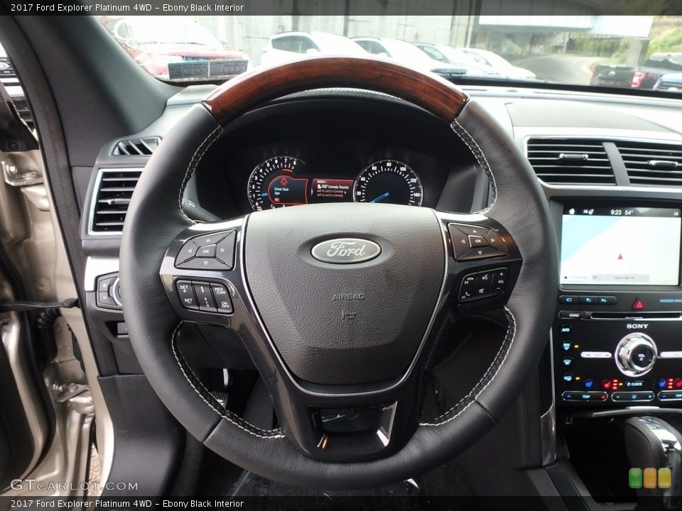 Ebony Black Interior Steering Wheel for the 2017 Ford Explorer Platinum 4WD #123483904