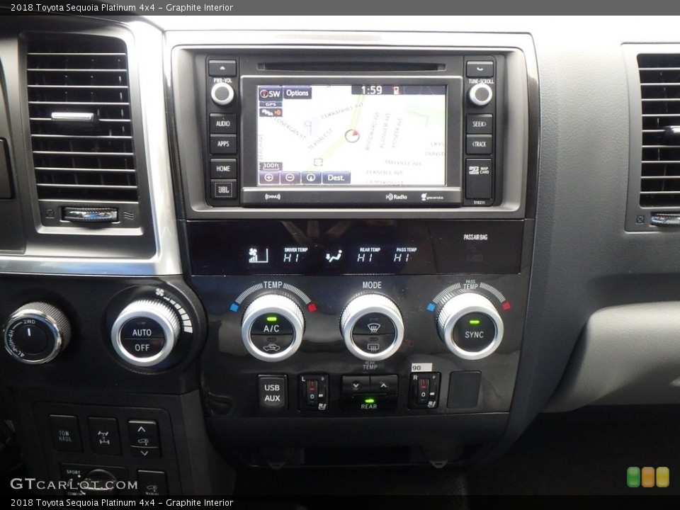 Graphite Interior Controls for the 2018 Toyota Sequoia Platinum 4x4 #123492674