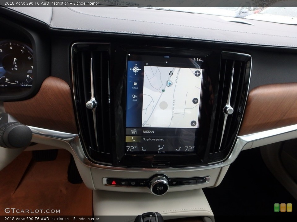 Blonde Interior Navigation for the 2018 Volvo S90 T6 AWD Inscription #123492932