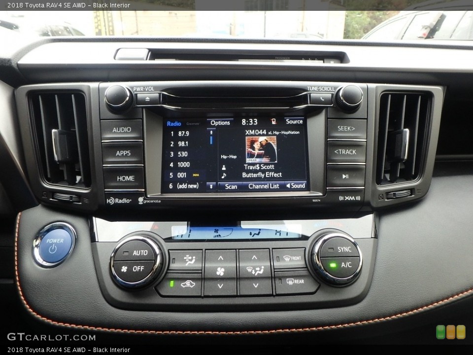 Black Interior Controls for the 2018 Toyota RAV4 SE AWD #123495395