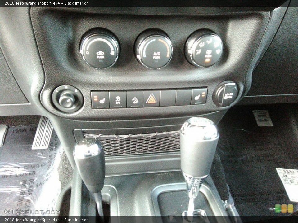 Black Interior Controls for the 2018 Jeep Wrangler Sport 4x4 #123497360