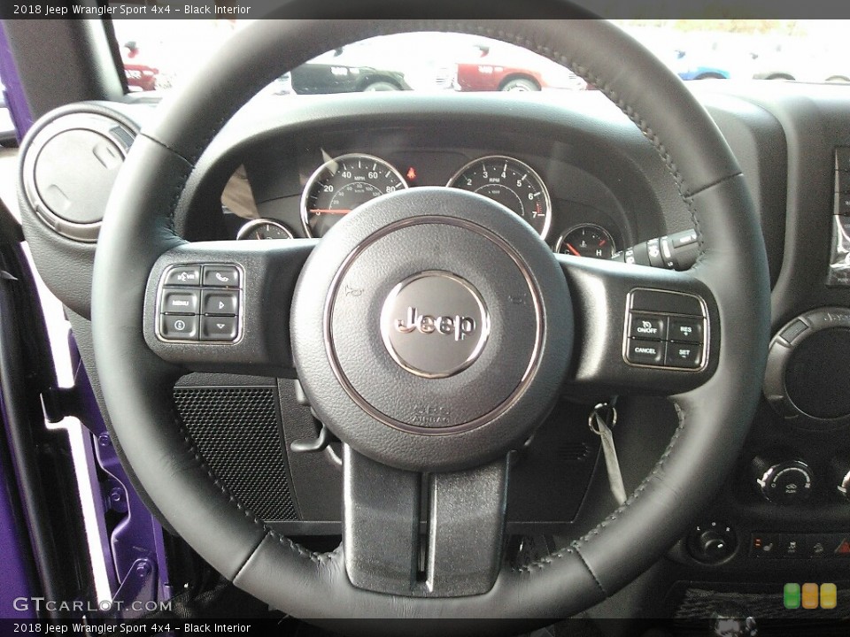 Black Interior Steering Wheel for the 2018 Jeep Wrangler Sport 4x4 #123497468