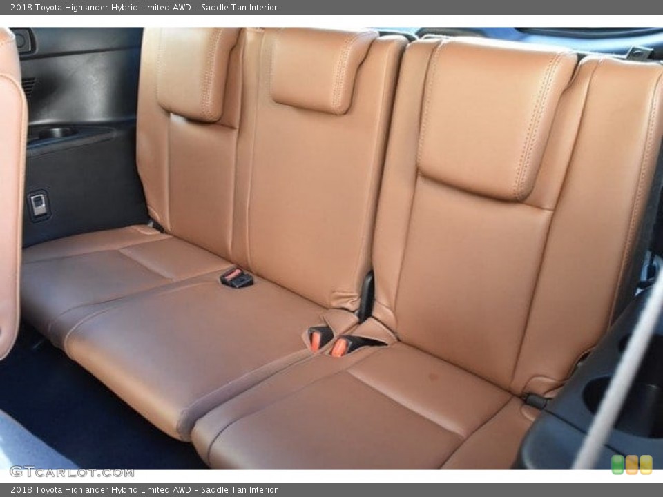 Saddle Tan Interior Rear Seat for the 2018 Toyota Highlander Hybrid Limited AWD #123504485