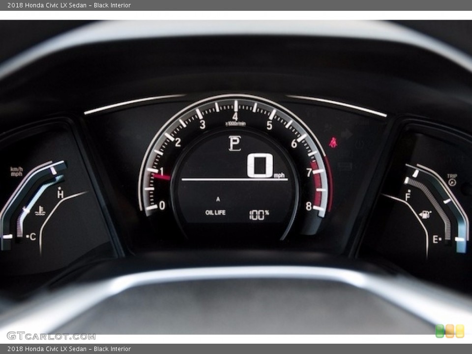 Black Interior Gauges for the 2018 Honda Civic LX Sedan #123516893