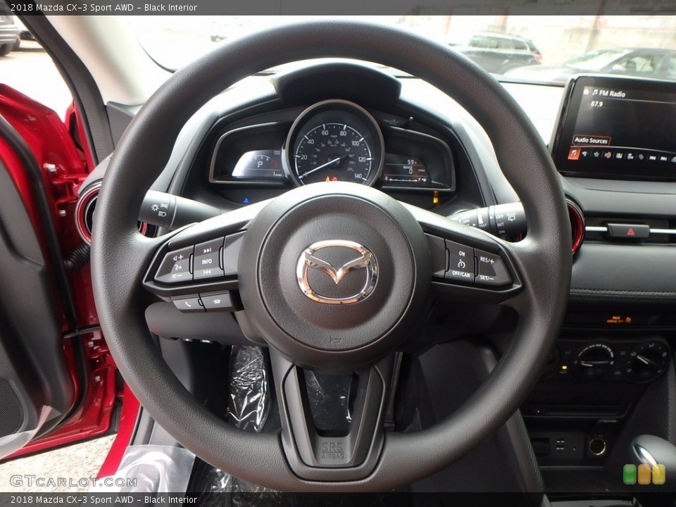 Black Interior Steering Wheel for the 2018 Mazda CX-3 Sport AWD #123527123