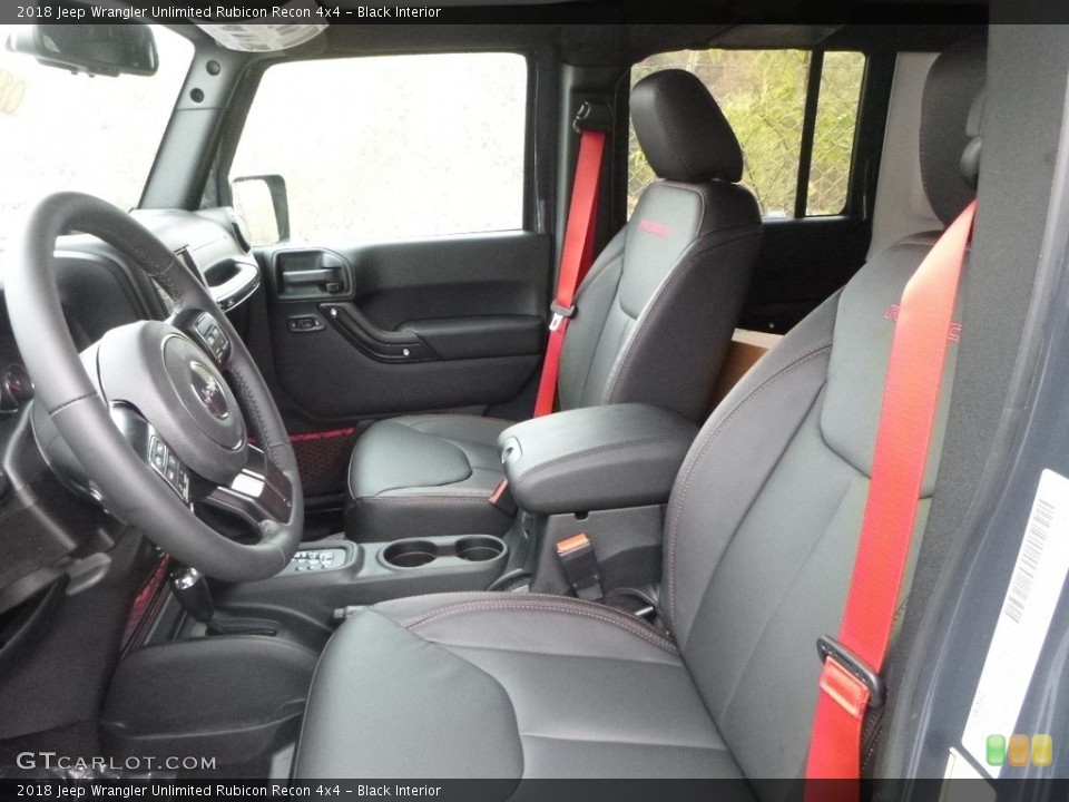 Black Interior Photo for the 2018 Jeep Wrangler Unlimited Rubicon Recon 4x4 #123529496
