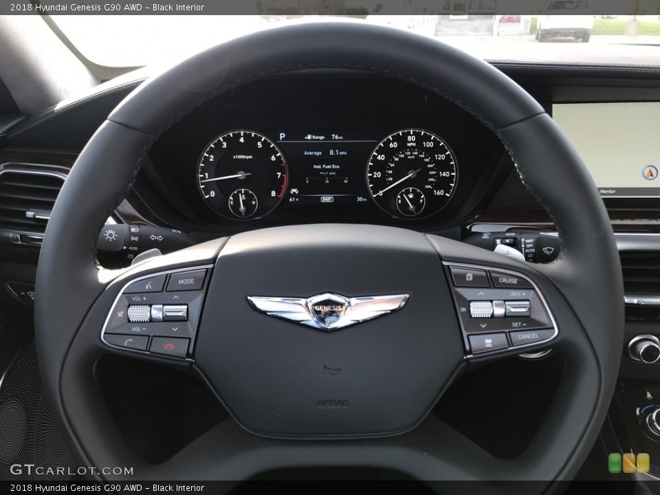 Black Interior Steering Wheel for the 2018 Hyundai Genesis G90 AWD #123532613