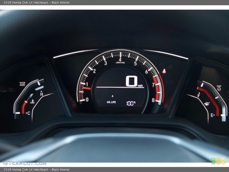 Black Interior Gauges for the 2018 Honda Civic LX Hatchback #123549772