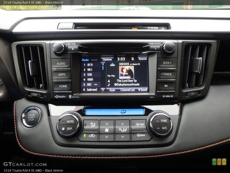 Black Interior Controls for the 2018 Toyota RAV4 SE AWD #123551920
