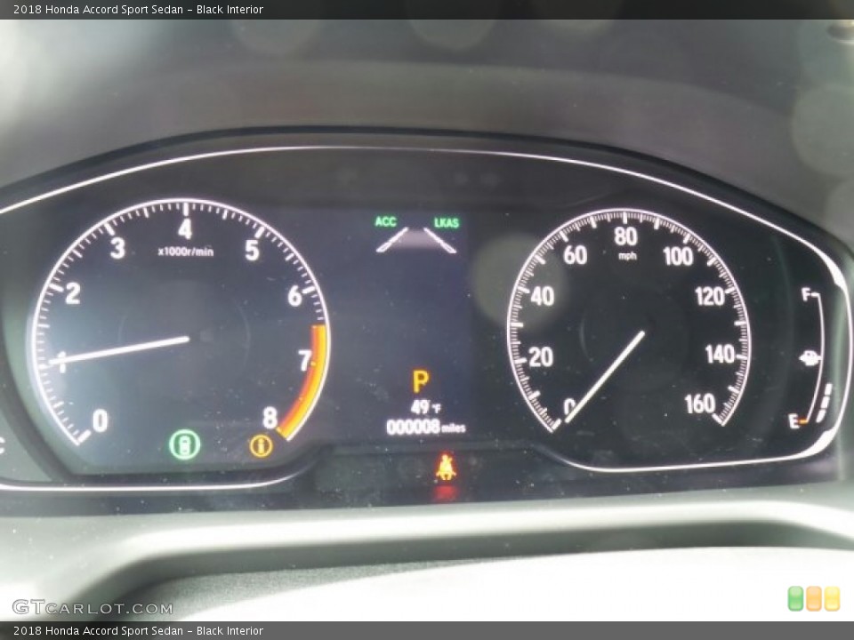 Black Interior Gauges for the 2018 Honda Accord Sport Sedan #123556210