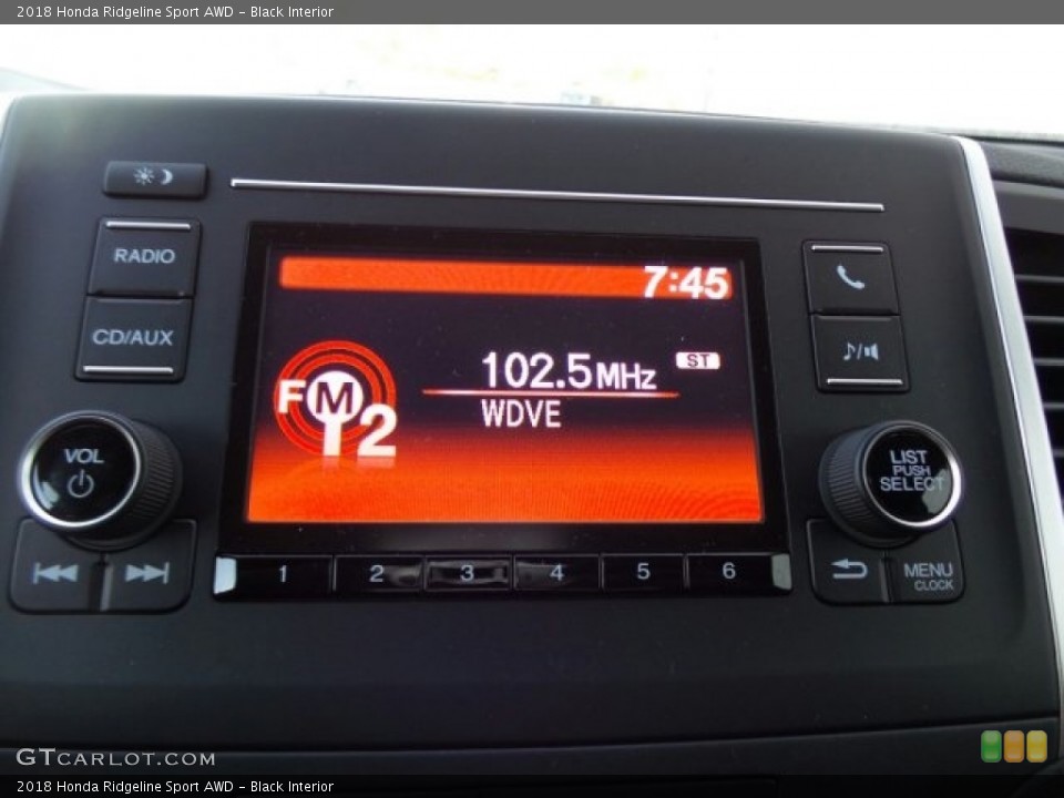 Black Interior Audio System for the 2018 Honda Ridgeline Sport AWD #123558013
