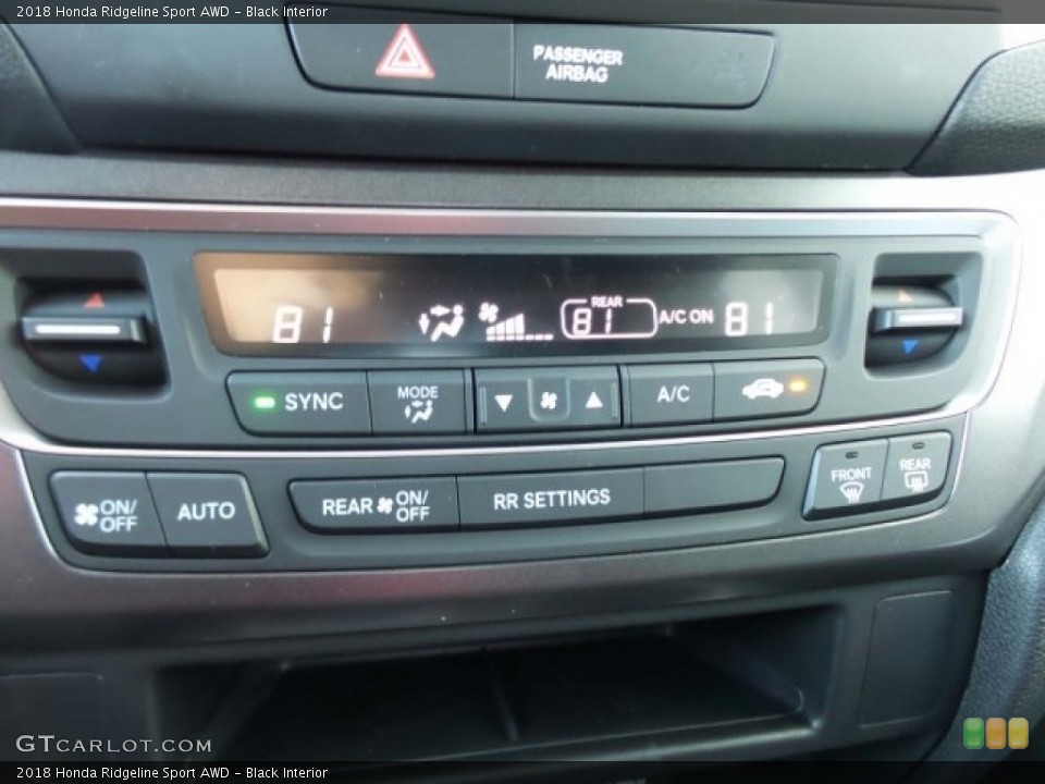 Black Interior Controls for the 2018 Honda Ridgeline Sport AWD #123558025