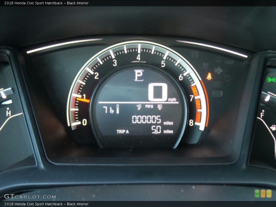 Black Interior Gauges for the 2018 Honda Civic Sport Hatchback #123561235