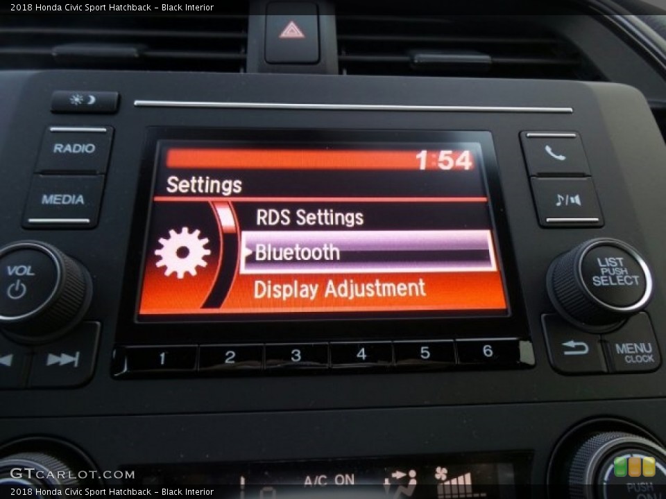 Black Interior Controls for the 2018 Honda Civic Sport Hatchback #123561370